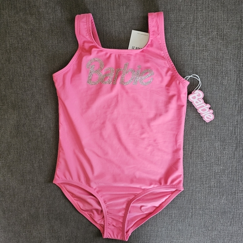 The Barbie x Forever 21 Barbie Rhinestones Bling One-Piece Swimsuit  Girls 11/12